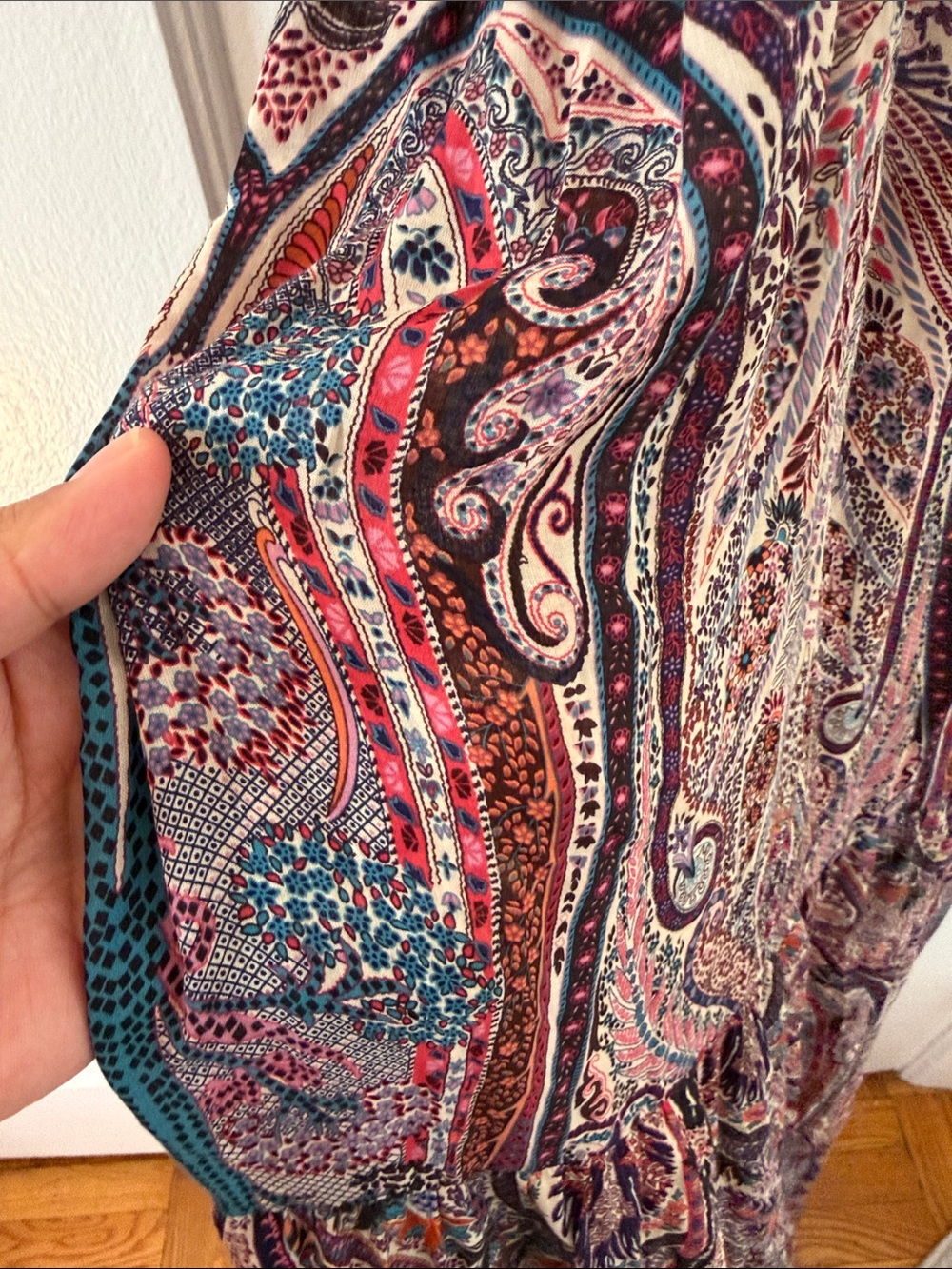 ba&sh Baraka Paisley Maxi Dress in Multicolor Rust & Blue - Picture 8 of 14